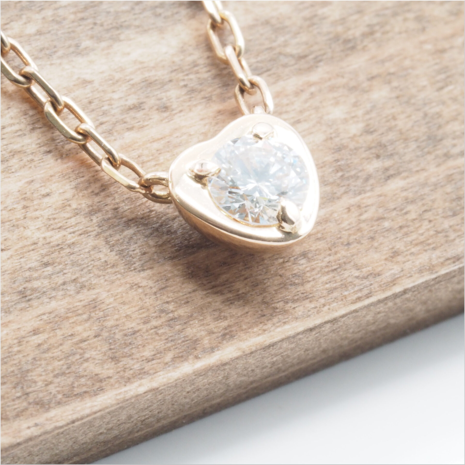 Cartier カルティエ ダムール ディアマン レジェ ハート ネックレス 1Pダイヤ ピンクゴールド Au750 18KPG - 画像 (9)