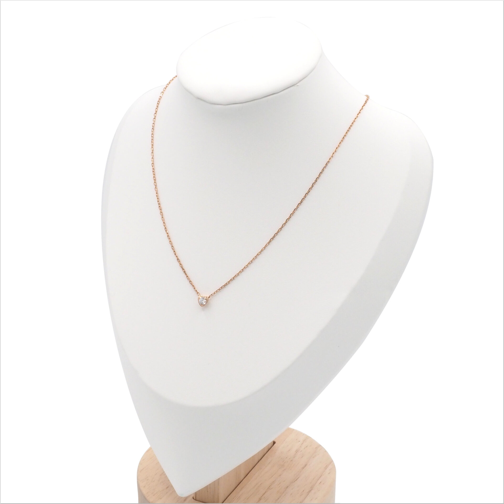 Cartier カルティエ ダムール ディアマン レジェ ハート ネックレス 1Pダイヤ ピンクゴールド Au750 18KPG - 画像 (7)