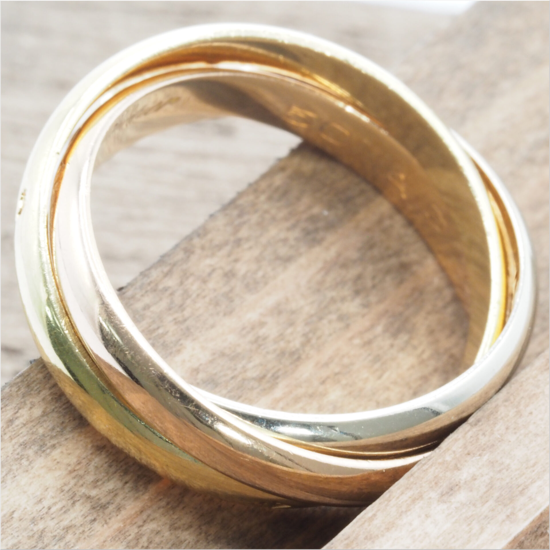 Cartier カルティエ トリニティ リング #50(約10号) ヴィンテージモデル イエロー/ピンク/ホワイトゴールド Au750 18K YG/PG/WG - 画像 (11)