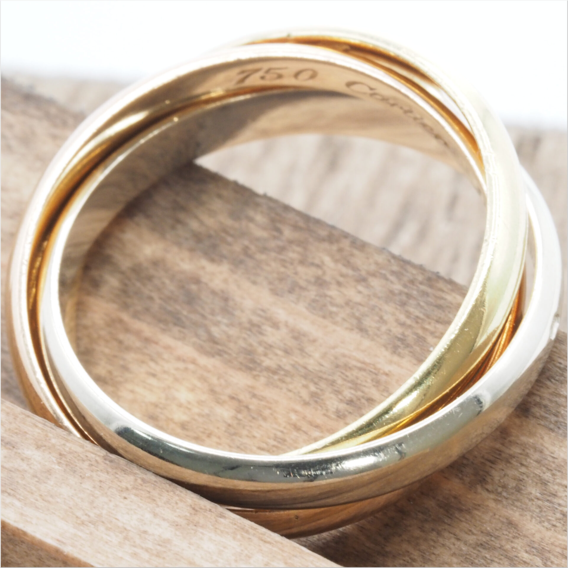 Cartier カルティエ トリニティ リング #50(約10号) ヴィンテージモデル イエロー/ピンク/ホワイトゴールド Au750 18K YG/PG/WG - 画像 (12)