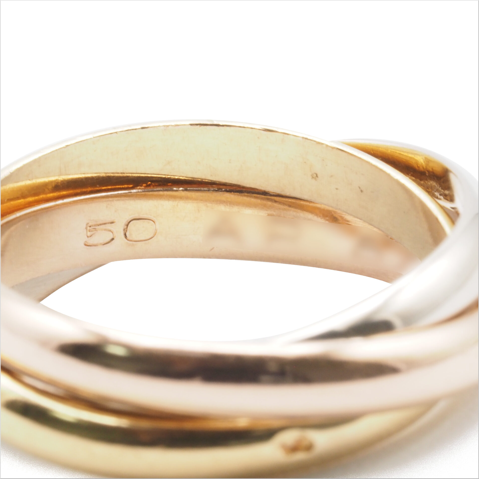 Cartier カルティエ トリニティ リング #50(約10号) ヴィンテージモデル イエロー/ピンク/ホワイトゴールド Au750 18K YG/PG/WG - 画像 (7)