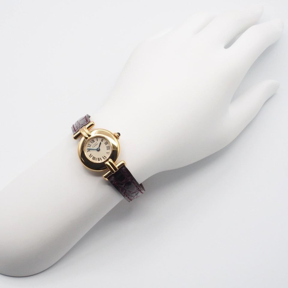 Cartier カルティエ マスト コリゼ SM アイボリー Ref.W1000654 ヴェルメイユ YGP/SV925 1990年代 箱 保証書 クォーツ 腕時計 レディース ウォッチ - 画像 (10)