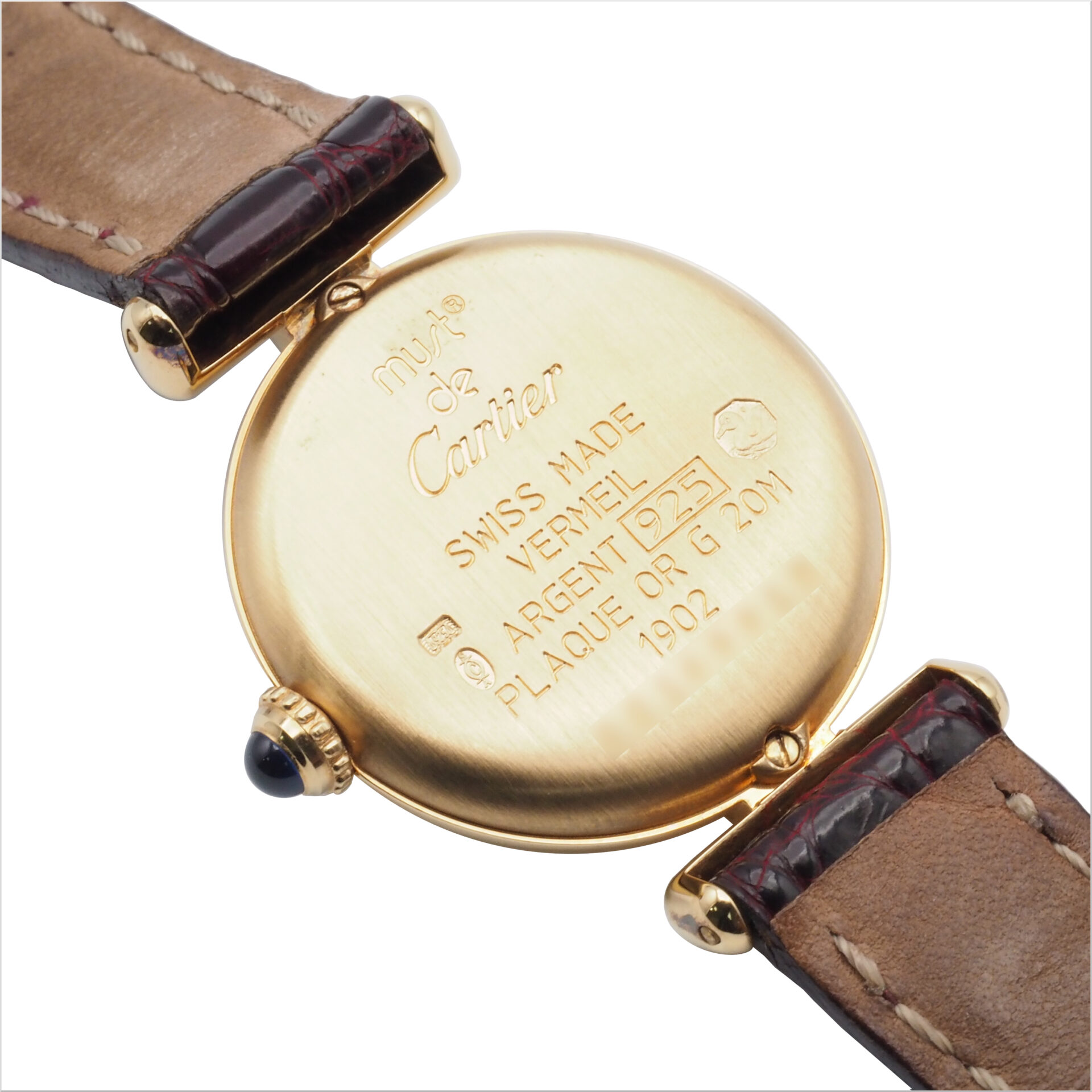 Cartier カルティエ マスト コリゼ SM アイボリー Ref.W1000654 ヴェルメイユ YGP/SV925 1990年代 箱 保証書 クォーツ 腕時計 レディース ウォッチ - 画像 (6)