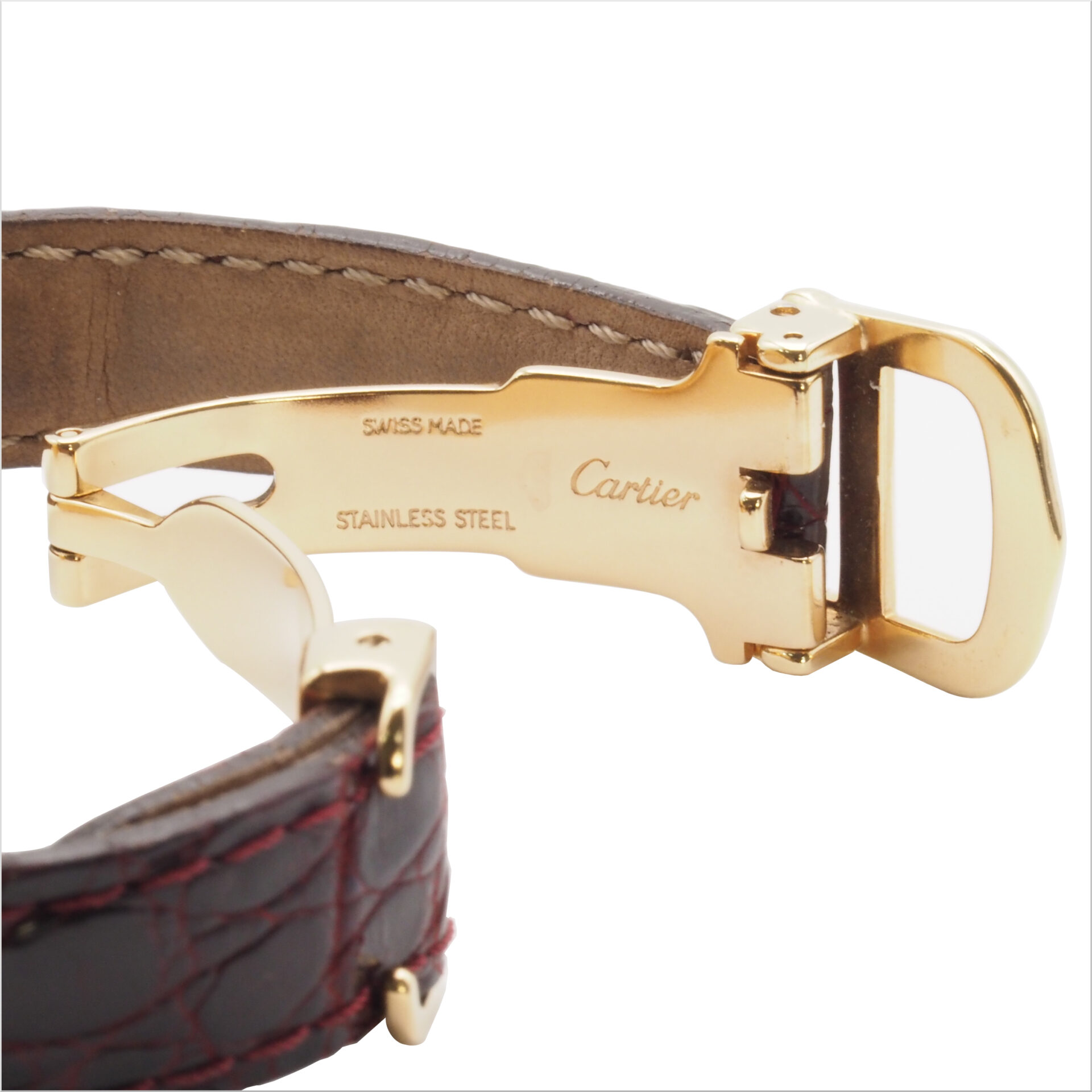 Cartier カルティエ マスト コリゼ SM アイボリー Ref.W1000654 ヴェルメイユ YGP/SV925 1990年代 箱 保証書 クォーツ 腕時計 レディース ウォッチ - 画像 (8)