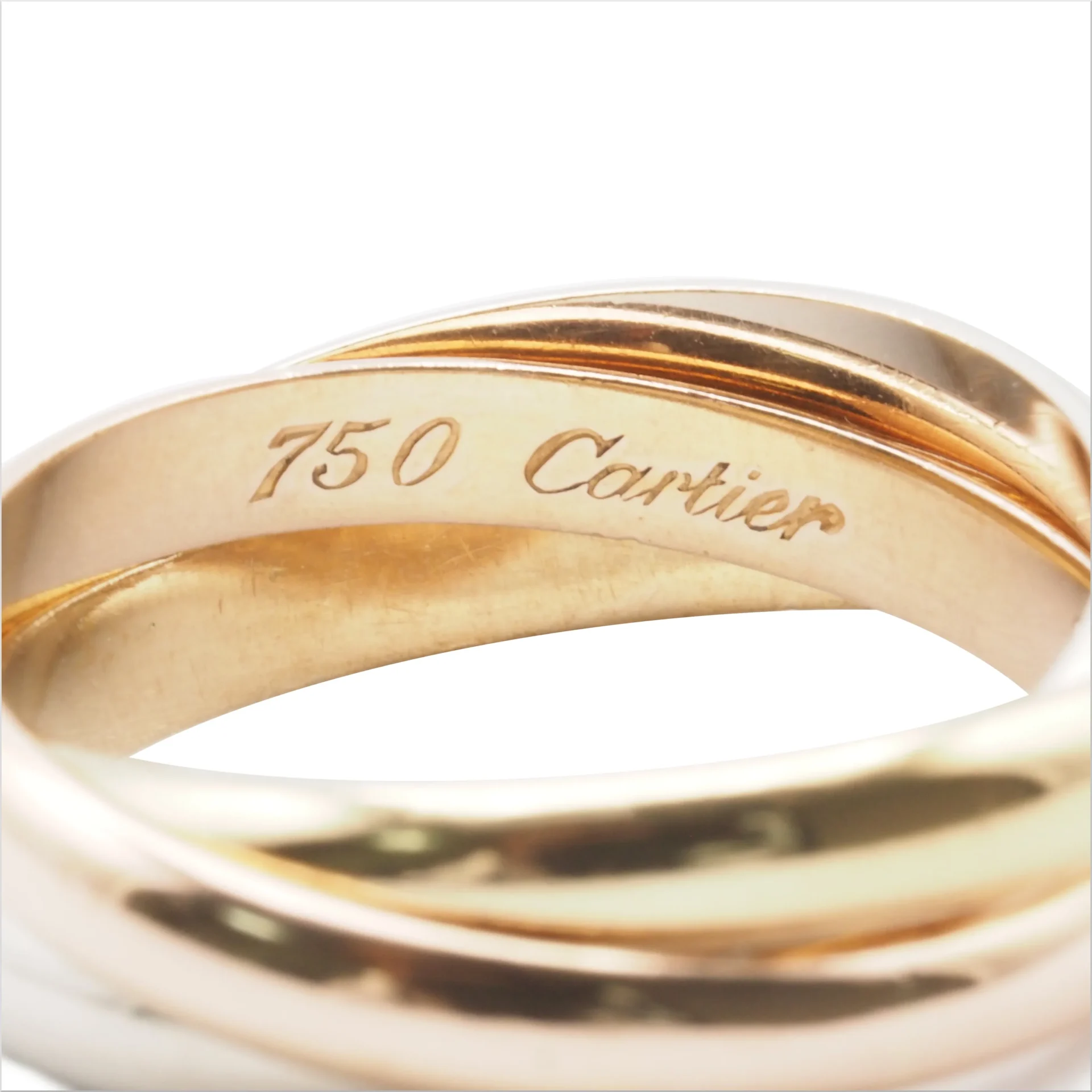 Cartier カルティエ トリニティ リング #50(約10号) ヴィンテージモデル イエロー/ピンク/ホワイトゴールド Au750 18K YG/PG/WG - 画像 (6)