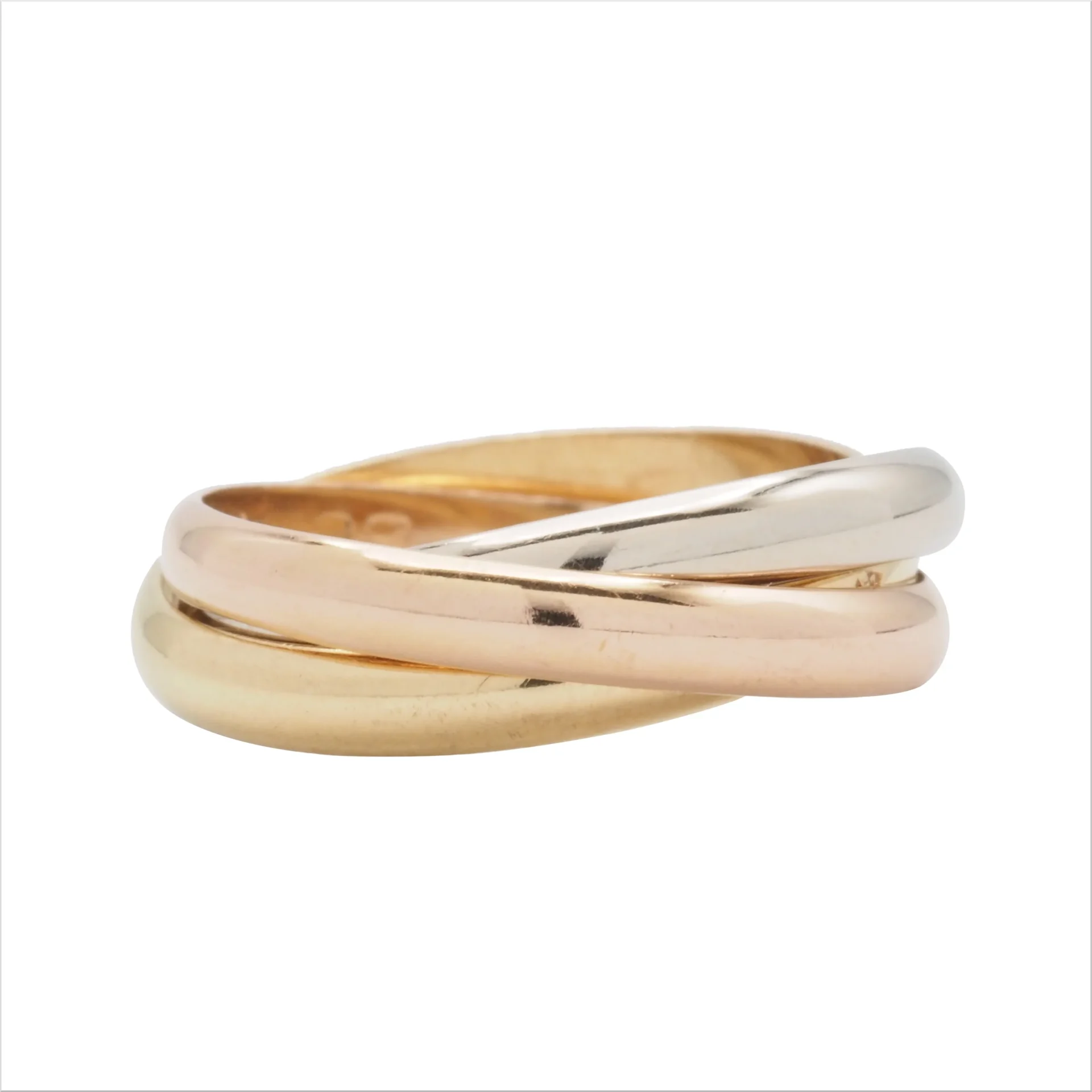 Cartier カルティエ トリニティ リング #50(約10号) ヴィンテージモデル イエロー/ピンク/ホワイトゴールド Au750 18K YG/PG/WG - 画像 (4)