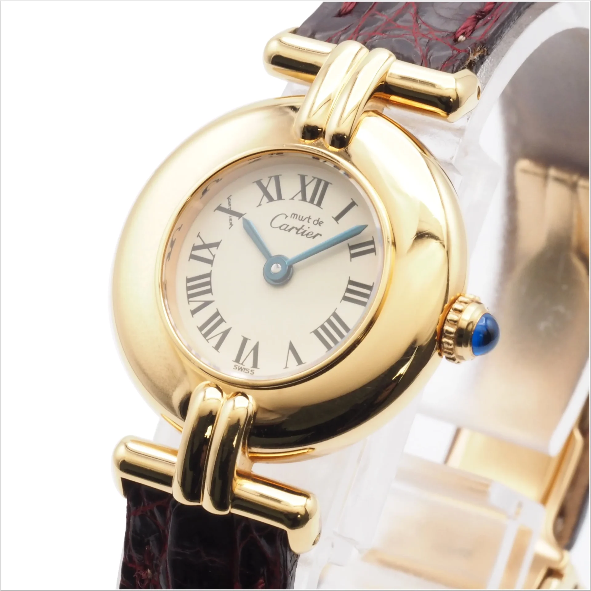 Cartier カルティエ マスト コリゼ SM アイボリー Ref.W1000654 ヴェルメイユ YGP/SV925 1990年代 箱 保証書 クォーツ 腕時計 レディース ウォッチ - 画像 (2)