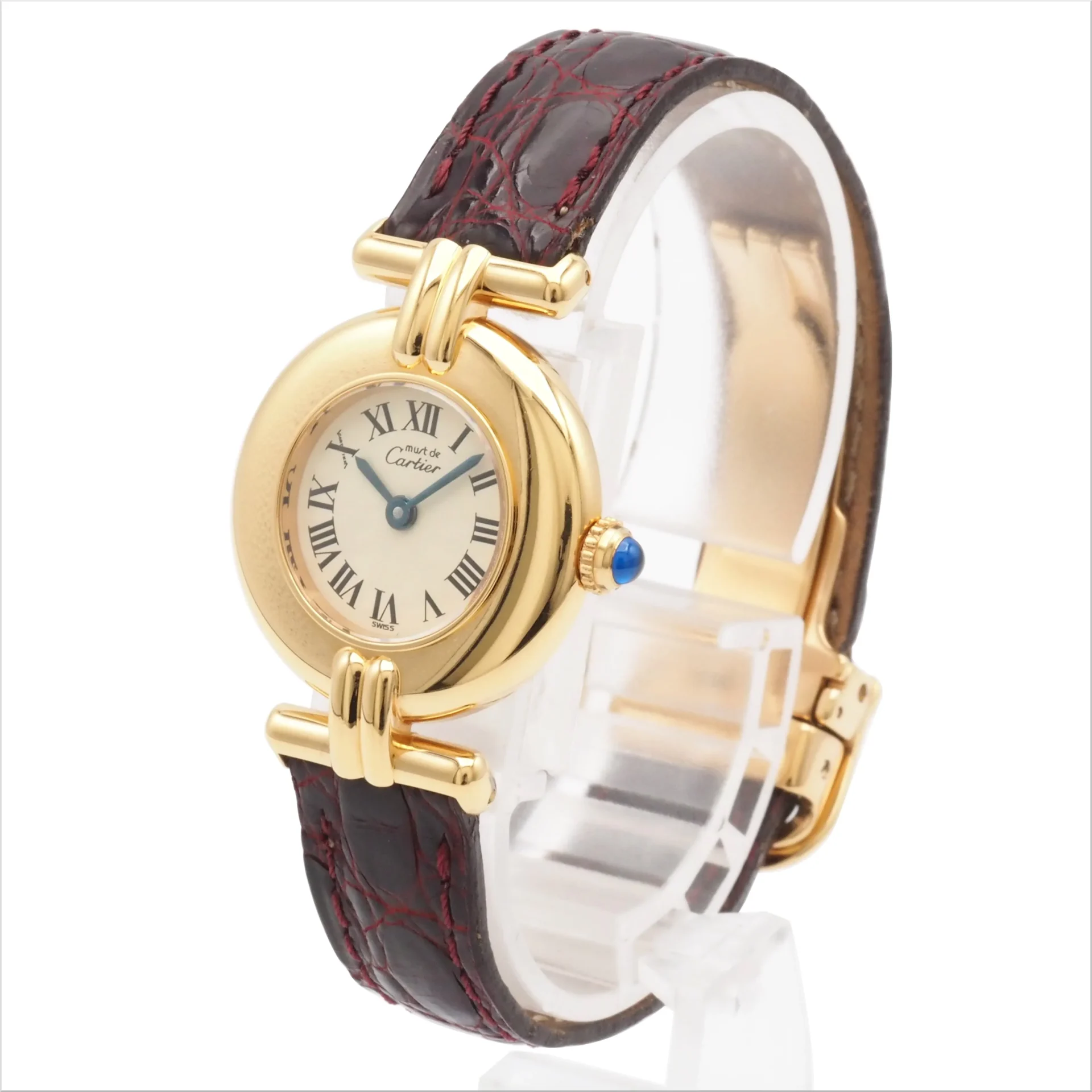 Cartier カルティエ マスト コリゼ SM アイボリー Ref.W1000654 ヴェルメイユ YGP/SV925 1990年代 箱 保証書 クォーツ 腕時計 レディース ウォッチ - 画像 (3)