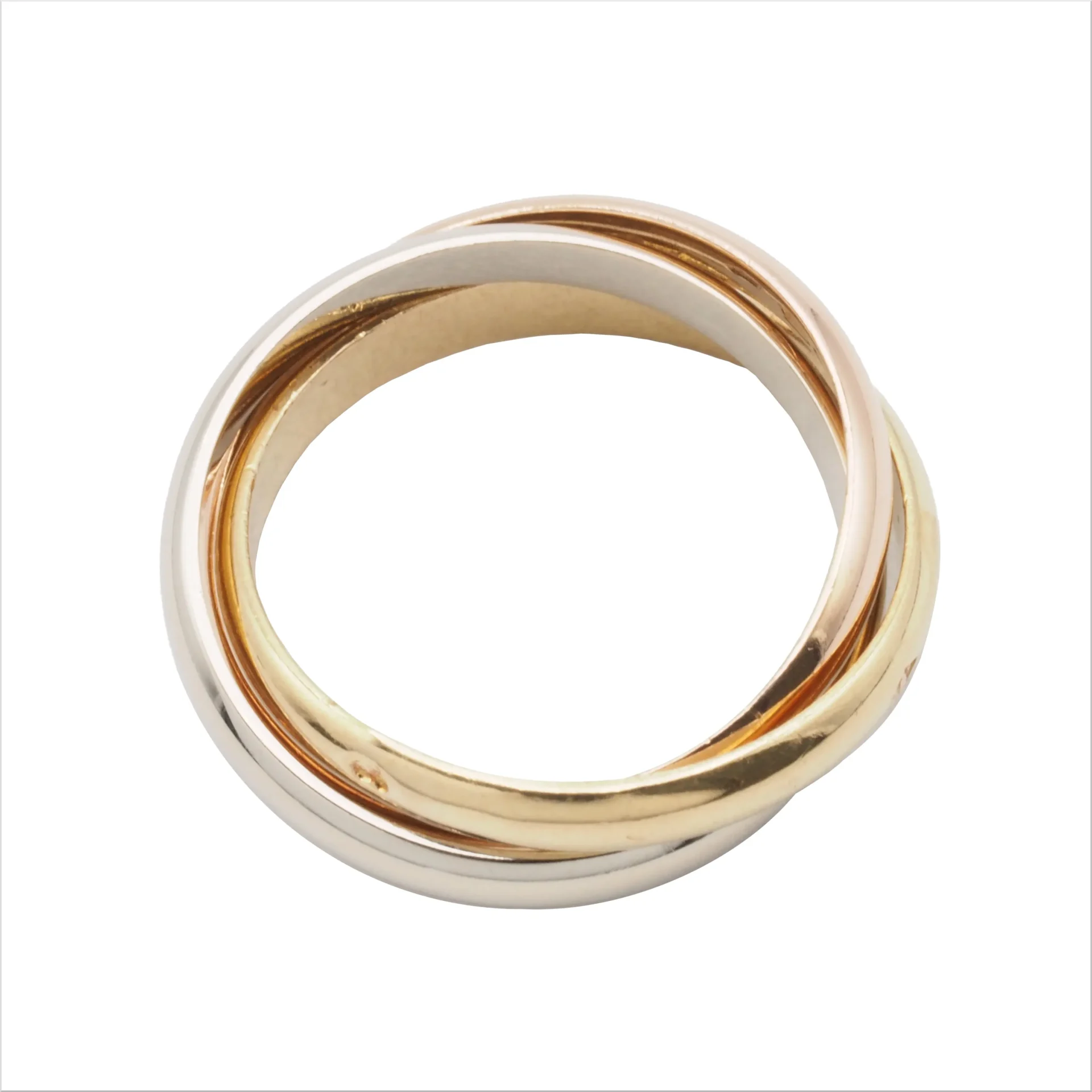 Cartier カルティエ トリニティ リング #50(約10号) ヴィンテージモデル イエロー/ピンク/ホワイトゴールド Au750 18K YG/PG/WG - 画像 (3)