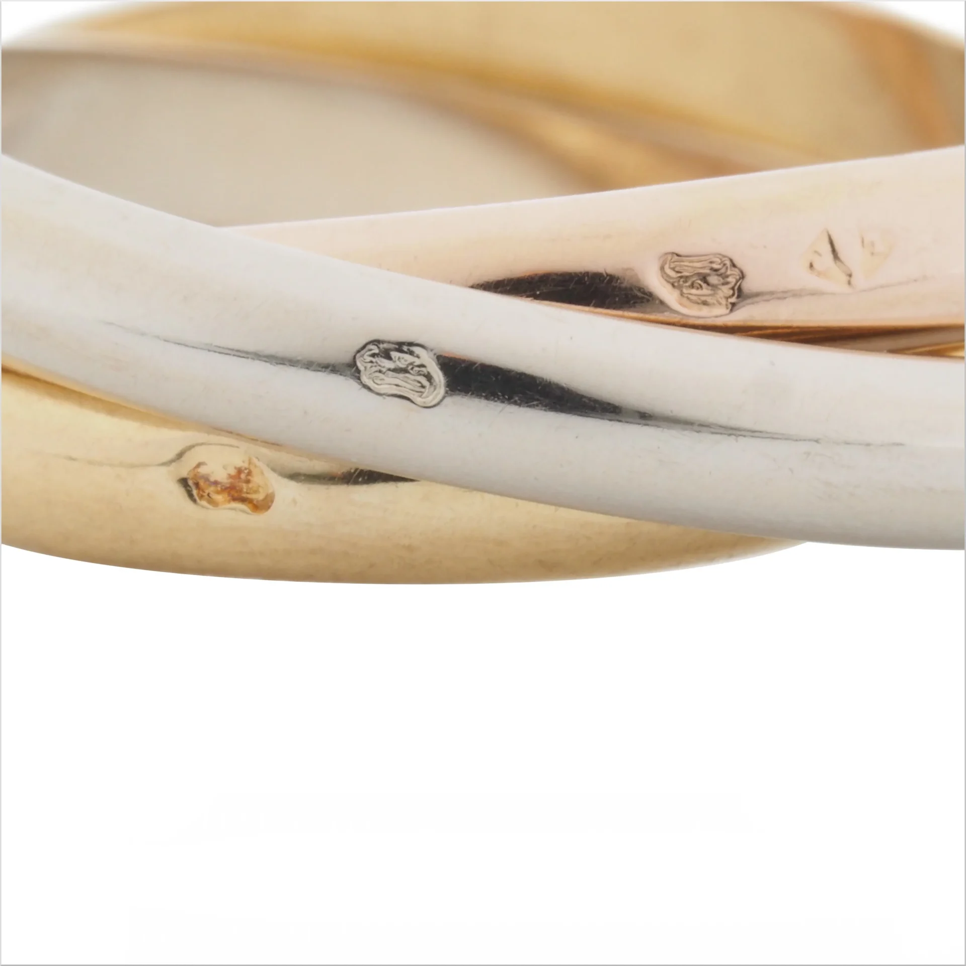 Cartier カルティエ トリニティ リング #50(約10号) ヴィンテージモデル イエロー/ピンク/ホワイトゴールド Au750 18K YG/PG/WG - 画像 (5)