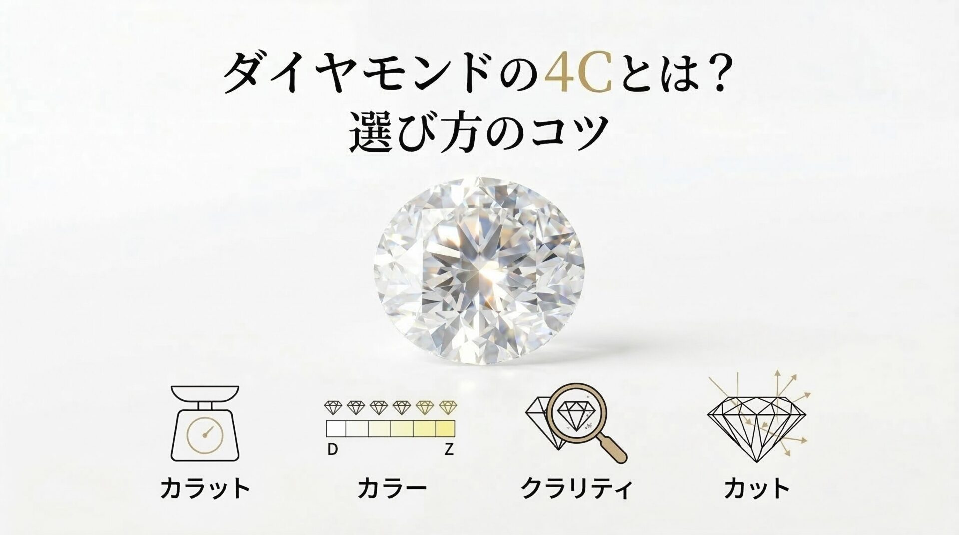 ダイヤモンドの4Cとは?選び方のコツをやさしく解説