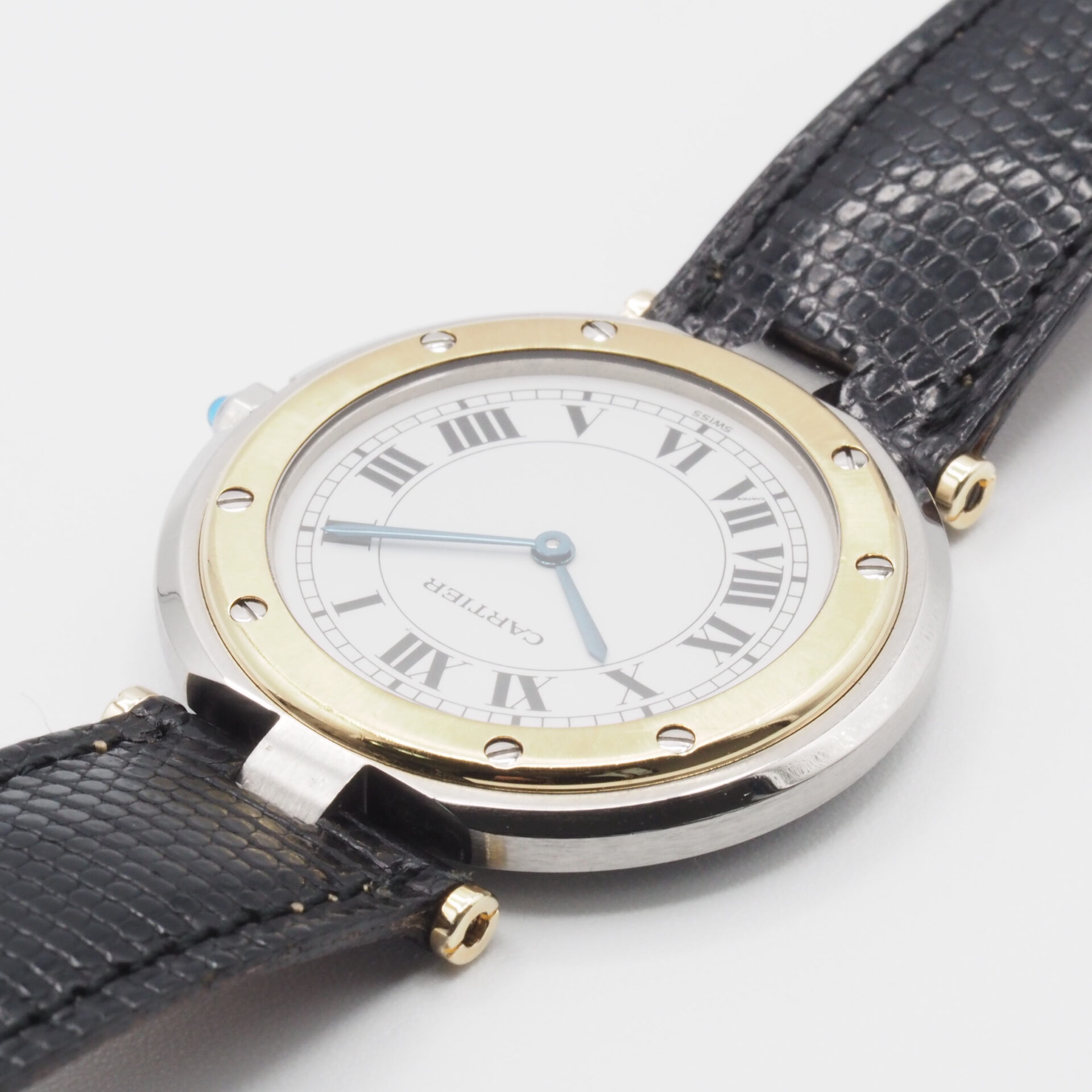 Cartier カルティエ サントスロンドLM ホワイト Ref.8191 SS/YG 1980年代 サントスヴァンドーム コンビ クォーツ 腕時計 メンズウォッチ - 画像 (10)