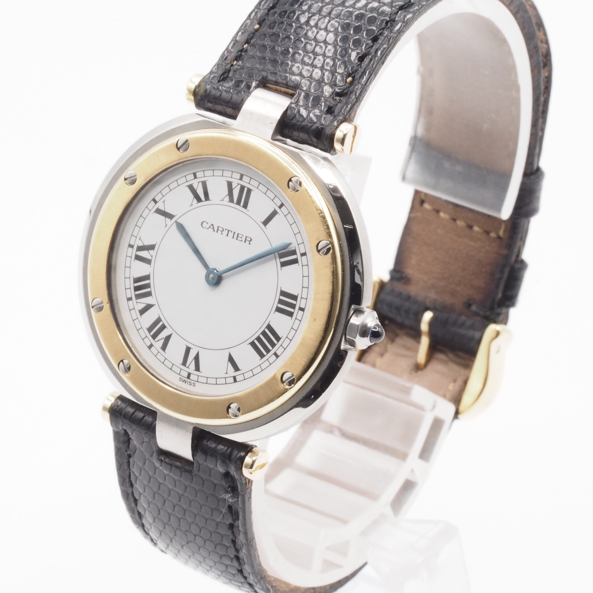 Cartier カルティエ サントスロンドLM ホワイト Ref.8191 SS/YG 1980年代 サントスヴァンドーム コンビ クォーツ 腕時計 メンズウォッチ - 画像 (2)