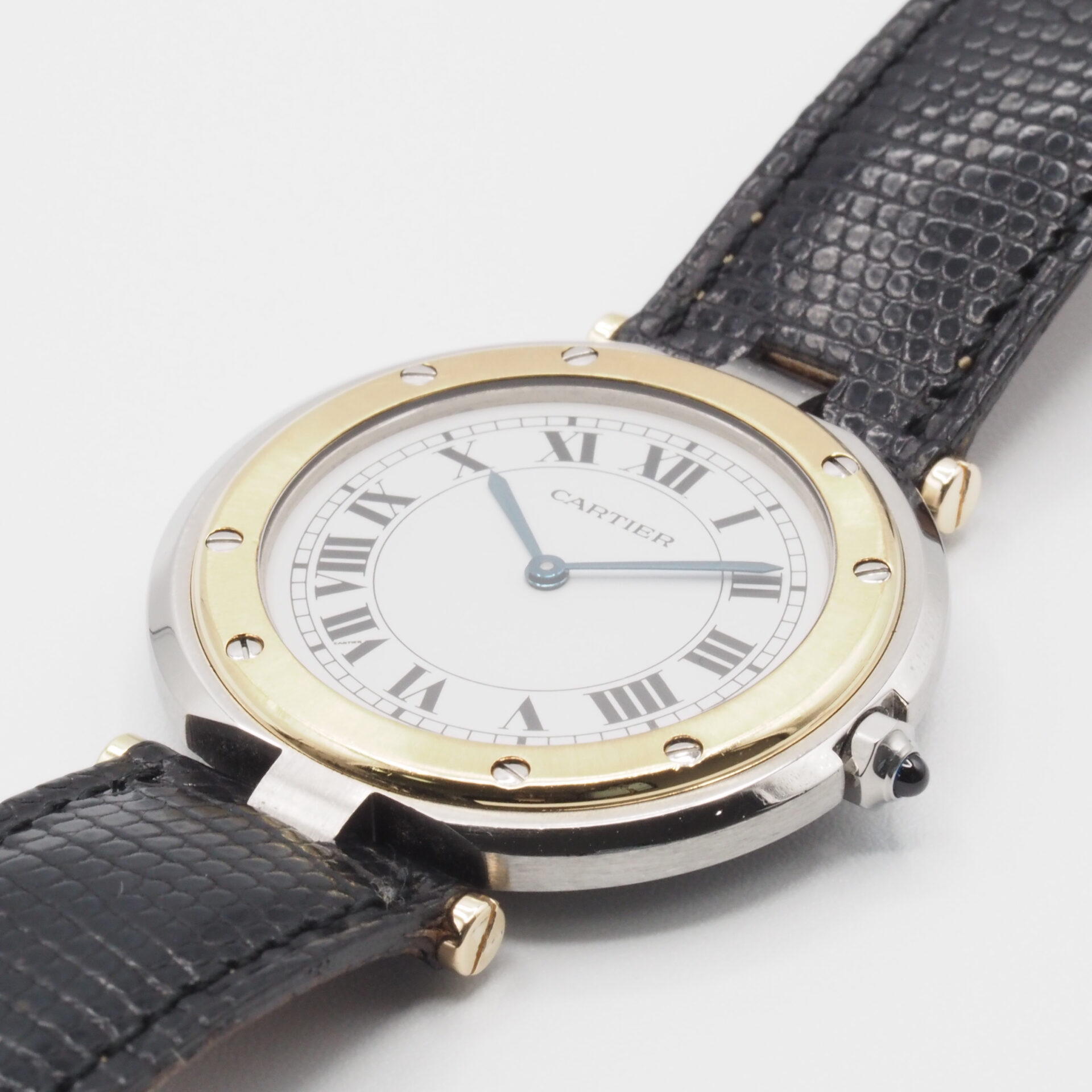 Cartier カルティエ サントスロンドLM ホワイト Ref.8191 SS/YG 1980年代 サントスヴァンドーム コンビ クォーツ 腕時計 メンズウォッチ - 画像 (9)